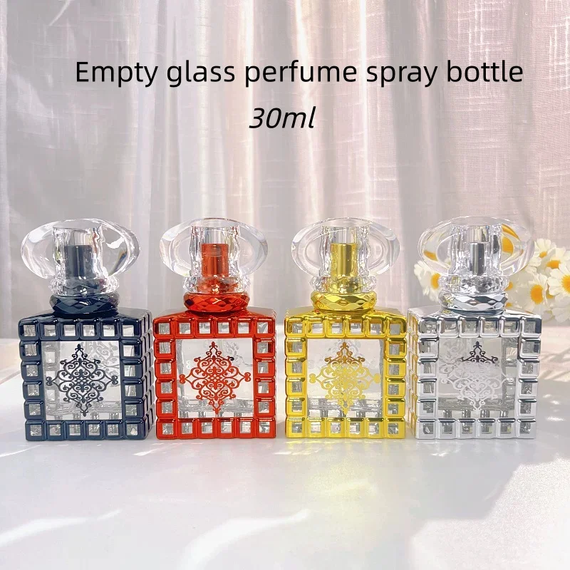 10pcs-30ml-high-grade-hot-stamping-glass-perfume-bottle-screwed-sprayer-atomizer-cosmetic-bottle-refillable