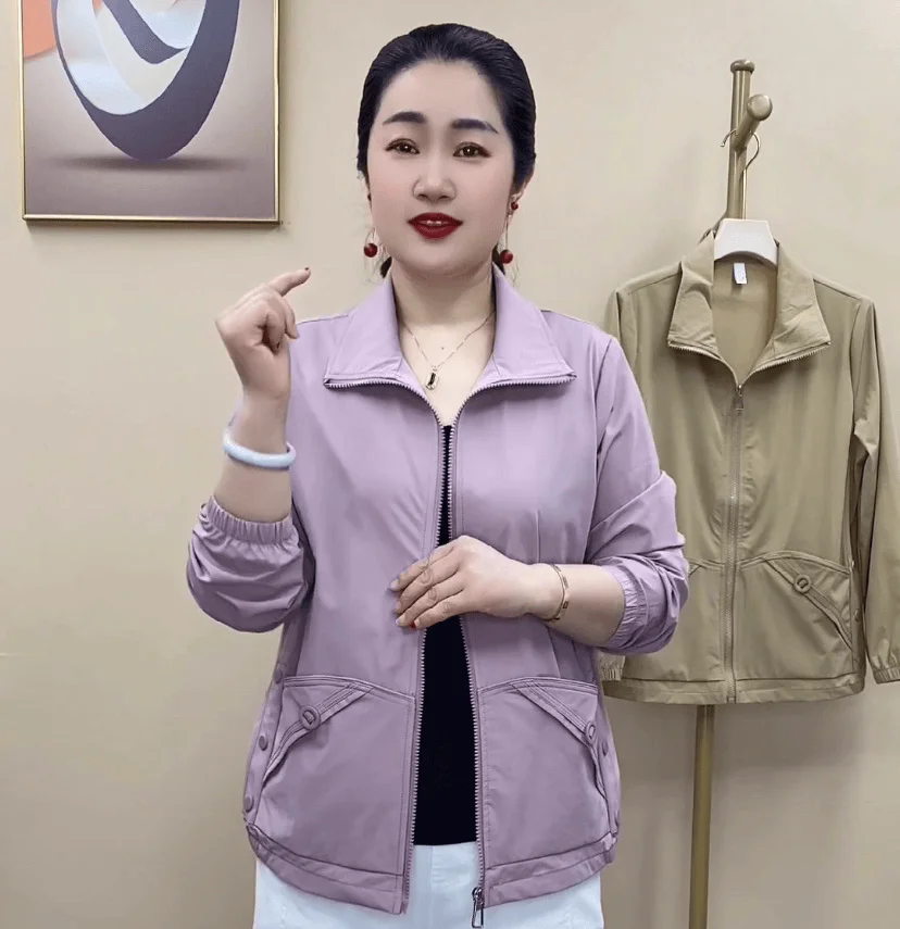 spring-summer-new-casual-faionable-slimming-single-layer-thin-mom's-clothing-large-size-sun-protection-outerwear-jaet