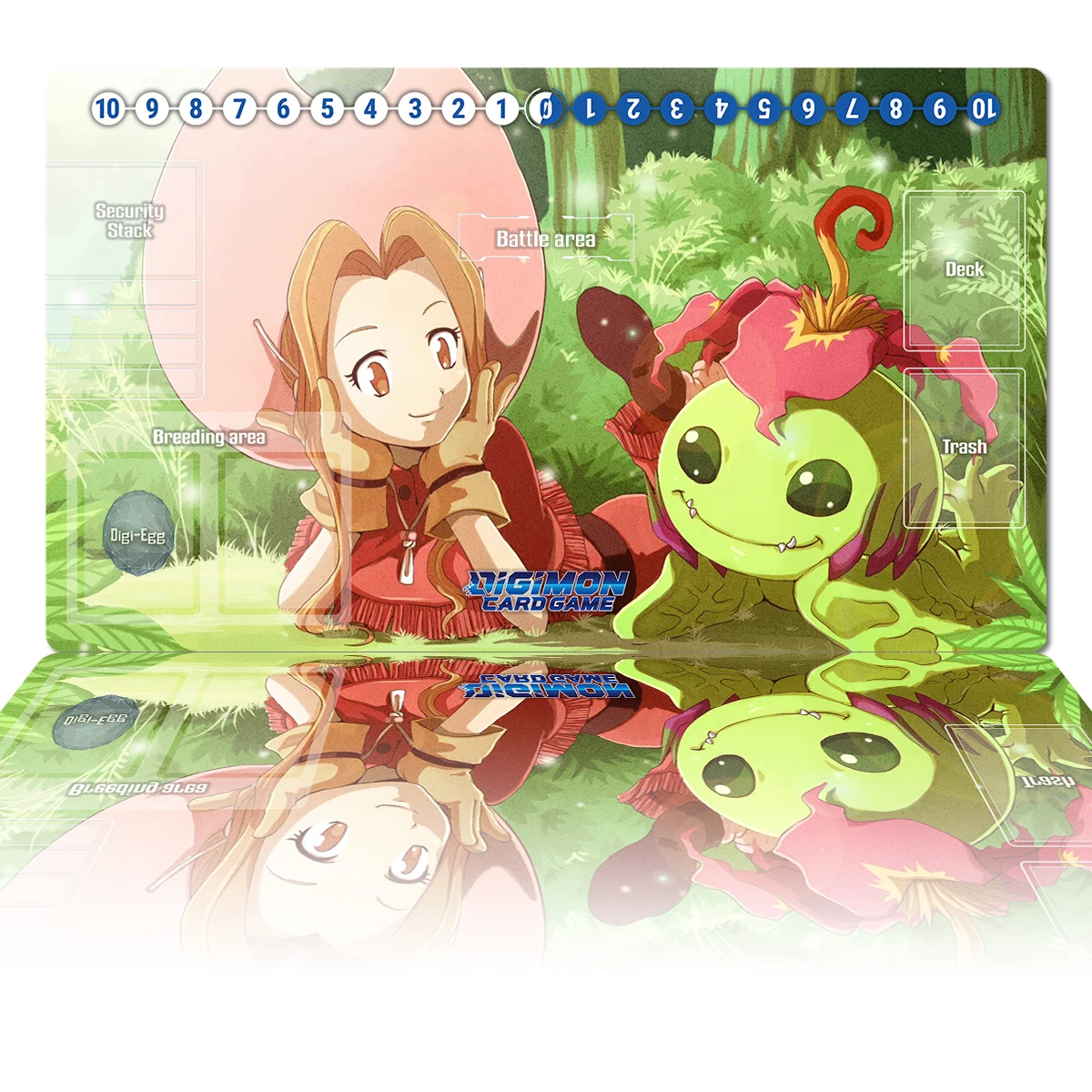 

Digimon Playmat Palmon Mimi DTCG CCG Board Game Duel Trading Card Game Mat Anime Mouse Pad Custom Rubber Desk Mat Zones Free Bag