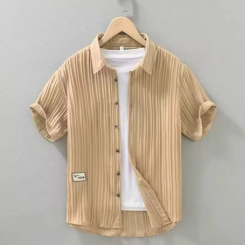 Travail extérieur d'été soie glacée mince ort Sve hommes décontracté ample Cool Qui sec f Sve Jaet léger respirant