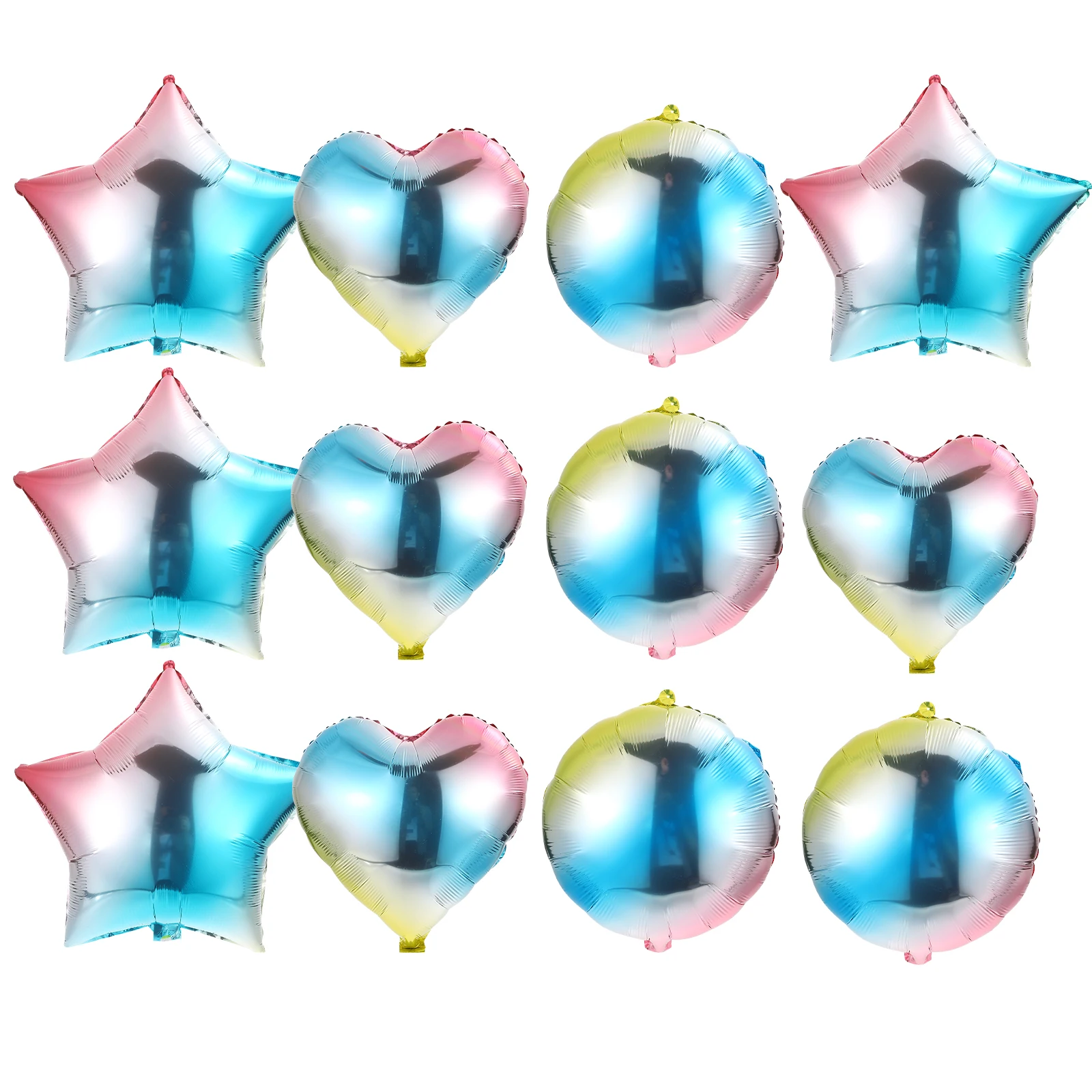 

18 pcs Aluminum Film Balloons 18 Inch Gradient Decorative Party Birthday Wedding Christmas Decoration Photo Props Banquet Stage