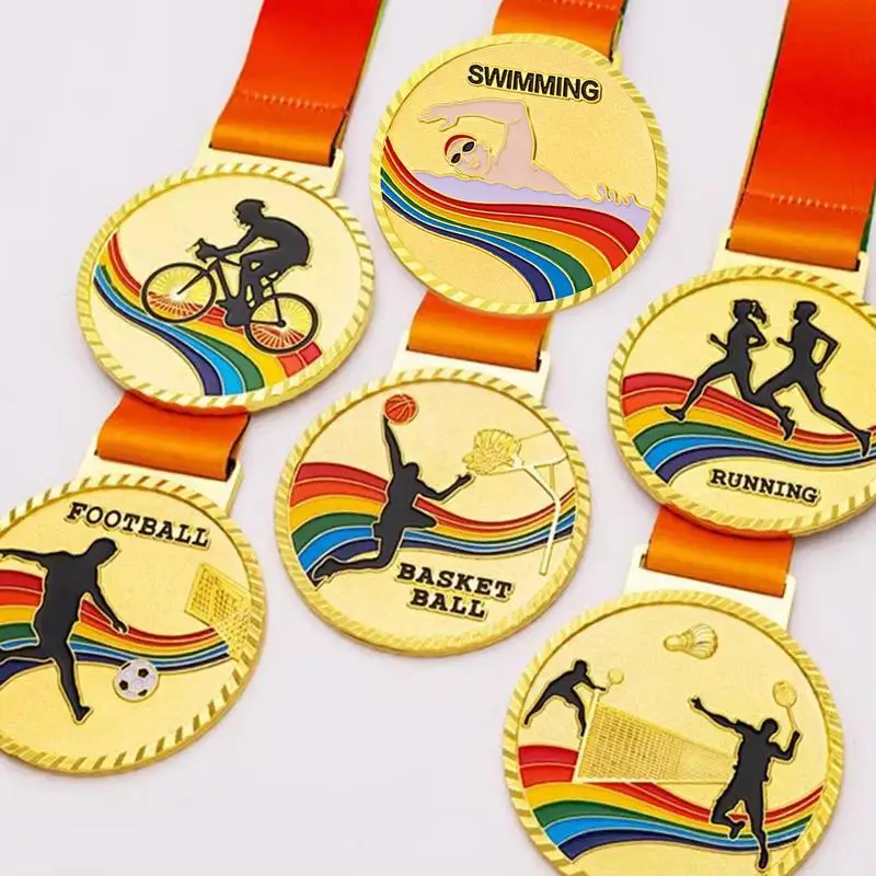 Gold Medals for Kids Sports Competition Winner Award Medals Zinc Alloy Gold Glossy Race Medals Talent Show Birthday Party Favors