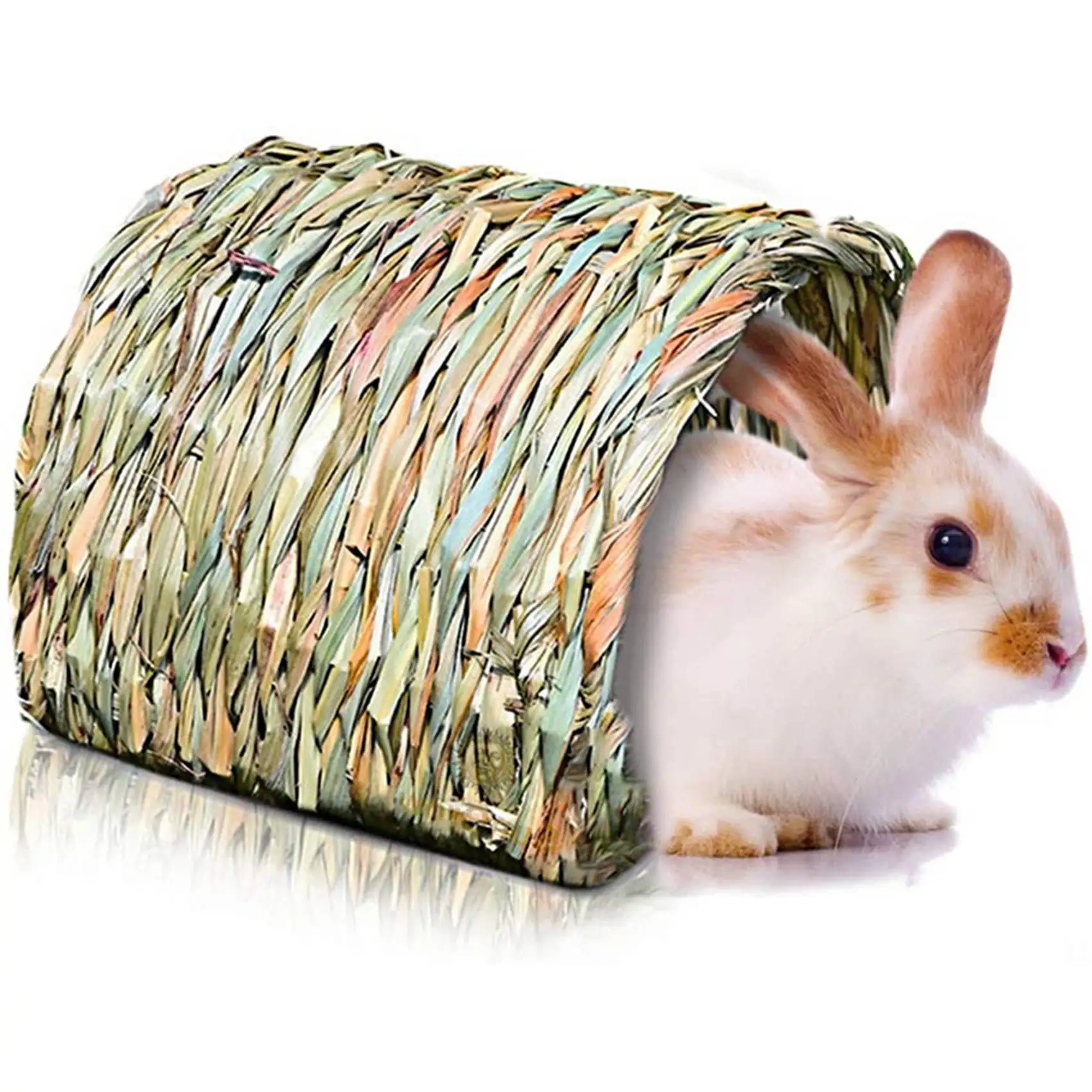 ABKS-2X Woven Grass Tunnel, Secret Base For Training,Perfect For Hamsters, Guinea Pigs, Ferrets, Dwarf Rabbits