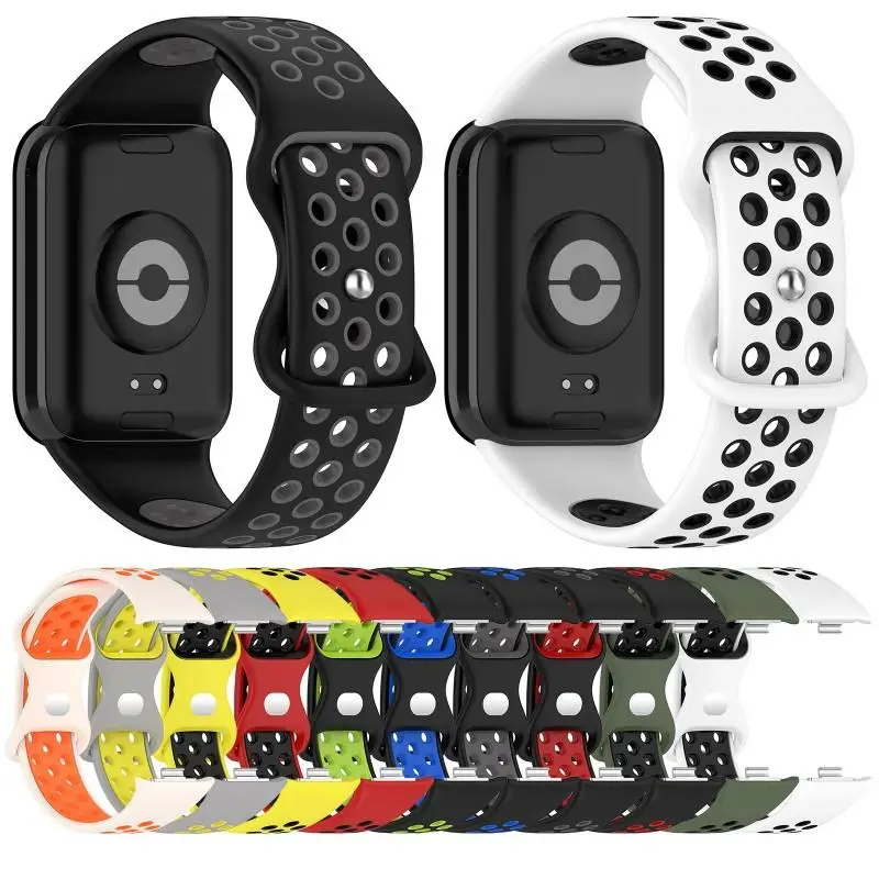 Bicolor Silicone Strap For Xiaomi Mi Band 9 Pro 8 Pro Breathable Sport  Watch Bracelet Miband 9Pro 8Pro WristBand Accessories