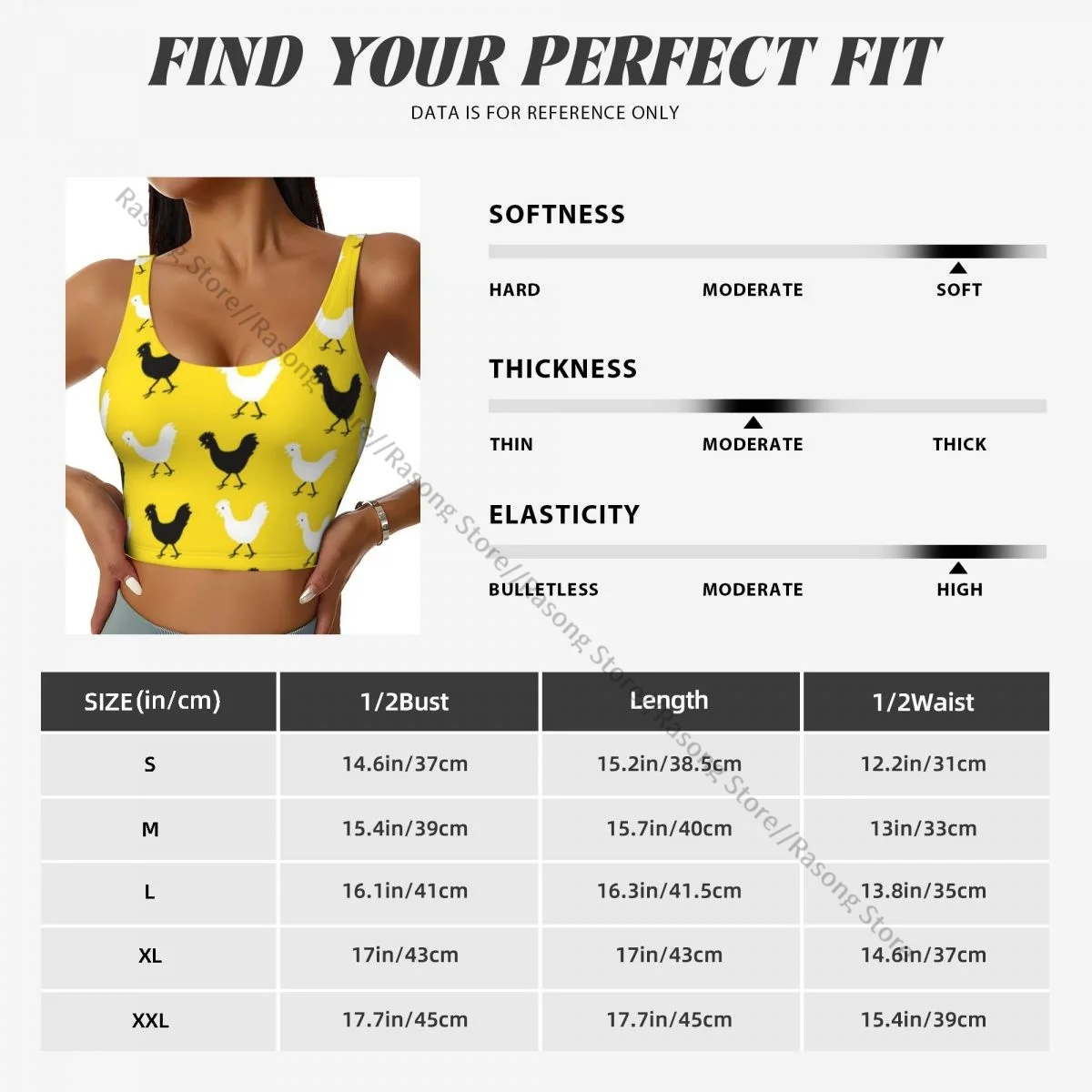 Damska seksowna sportowa kamizelka z uroczym nadrukiem kurczaka, damska odzież uliczna, sportowa bielizna, krótki top