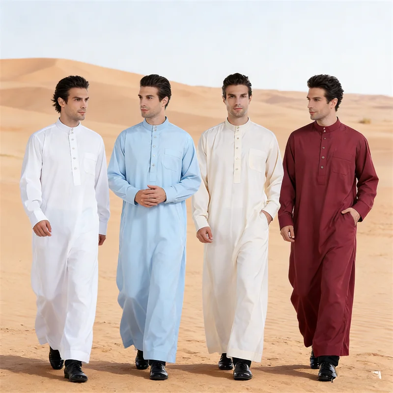 

Мужская дубайская роба, саудовская абайя, арабский тоб, джубба, даха, кафтан, тауб, джеллаба, мусульманская мужская одежда для Ид и Рамадана, Ближний Восток, Ислам