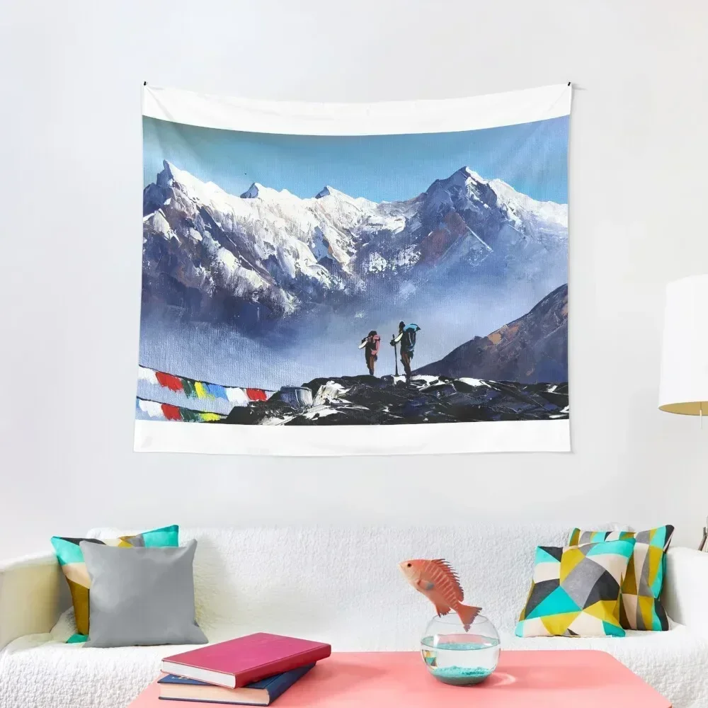 

Panoramic View Of Ama Dablam Peak Everest Mountain Tapestry Custom Decor Home Wall Mural Home Decorations Tapestry