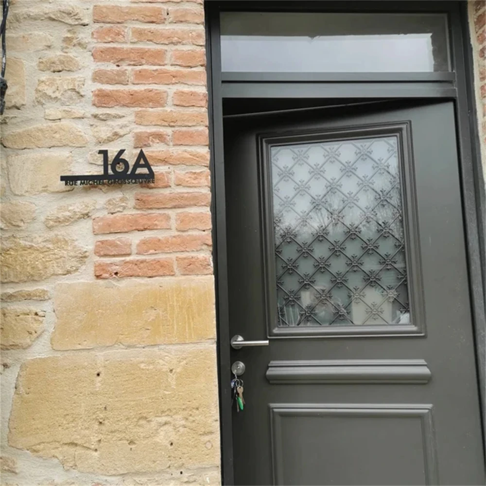 Panneau flottant personnalisé en acrylique découpé au laser, maison de conception moderne, adresse de porte, numéro de plaques, extérieur,