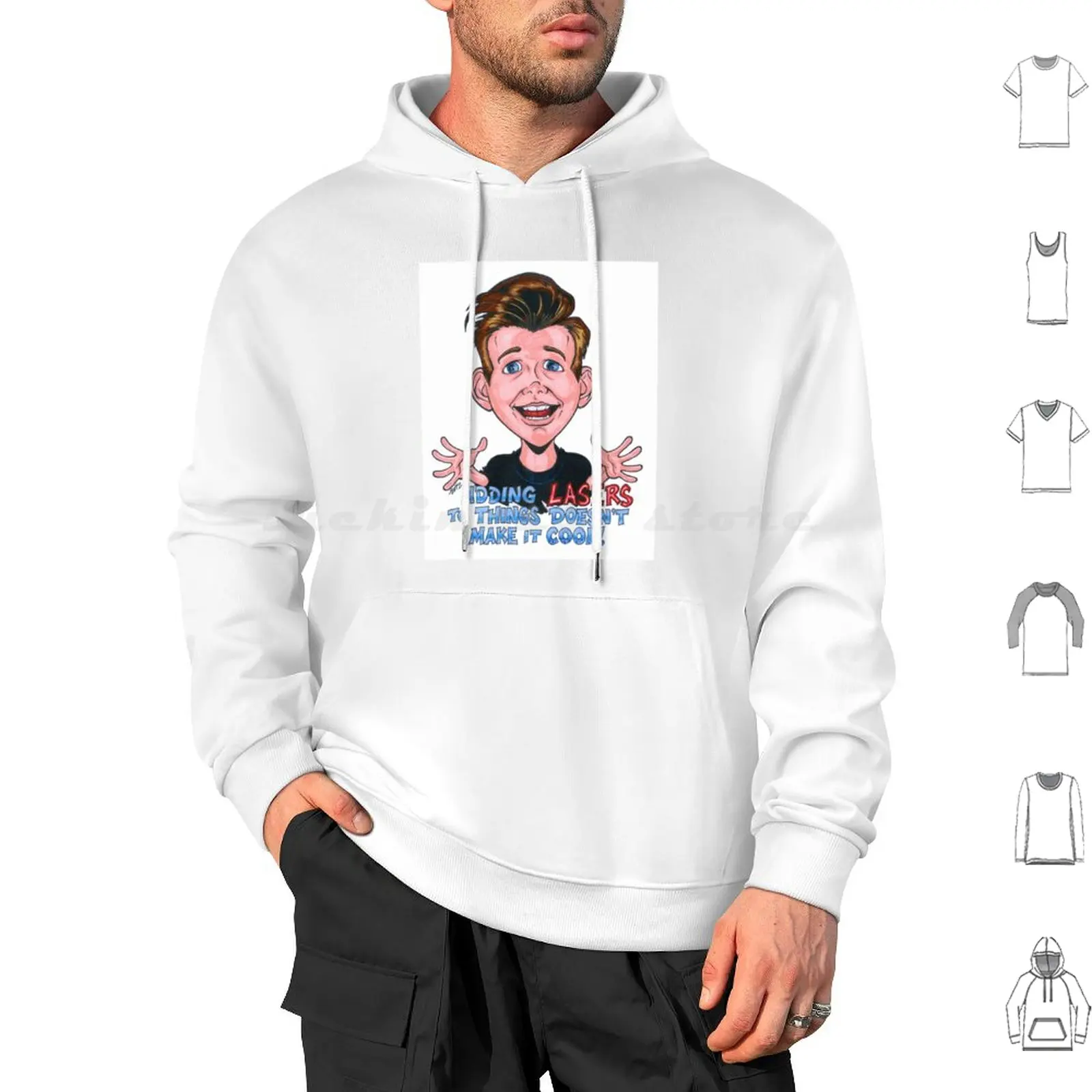 Adding Lasers Doesn'T Make It Cool! Hoodies Long Sleeve Youtube Brizycomics Caricature Cartoon Comics Bobby Burns