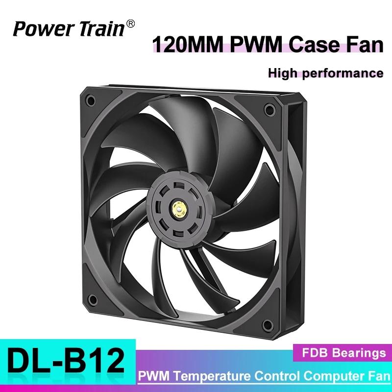 

Power Train DL-B12 Вентилятор для корпуса 120 мм Высокопроизводительный вентилятор Настольный ШИМ-контроль температуры Вентилятор для корпуса компьютера