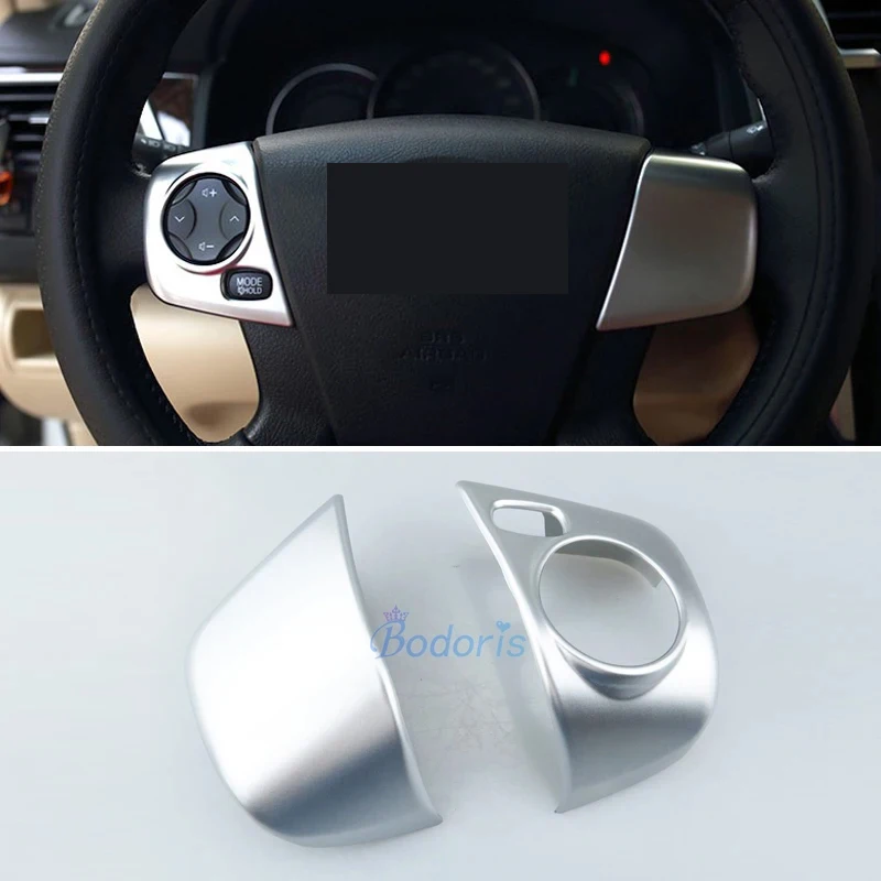 

For Toyota Camry 2015 2016 2017 Interior Steering Wheel Cover Panel Overlay Sticker Trims Frame Chrome Car Styling Accessories