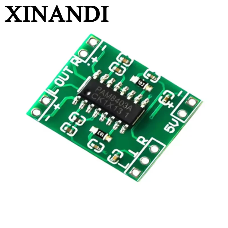 

PAM8403 Mini Power Amplifier Board 2x3W 2-Channels Stereo Digital Audio Amplifier Module For Arduino 2.5V-5.5V USB Power Supply