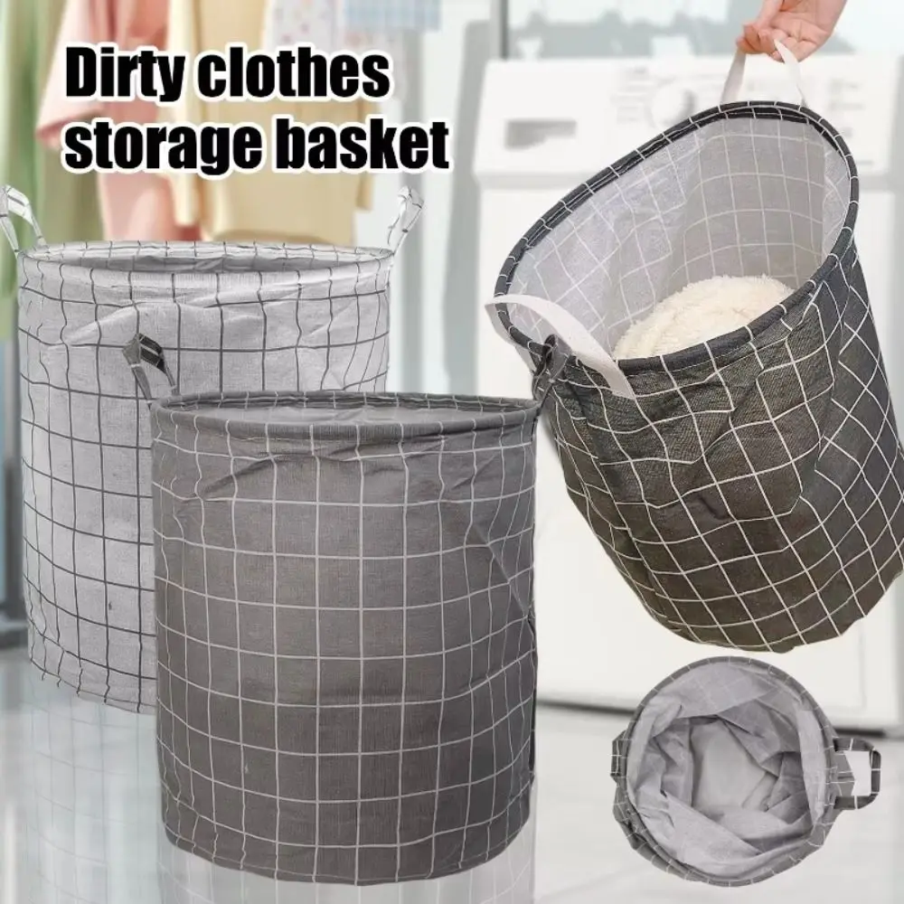 

Cotton Linen Clothes Toys Storage Basket Household with Handles Floding Laundry Basket Large Capacity Laundry Organizer