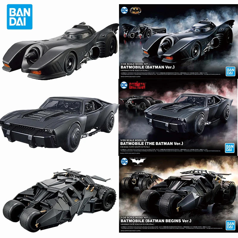 In Stock Original Bandai Batman Batmobile Bruce Wayne 1/35 Dc Genuine Anime Figur Action Figures Assemble Collection Model Toys