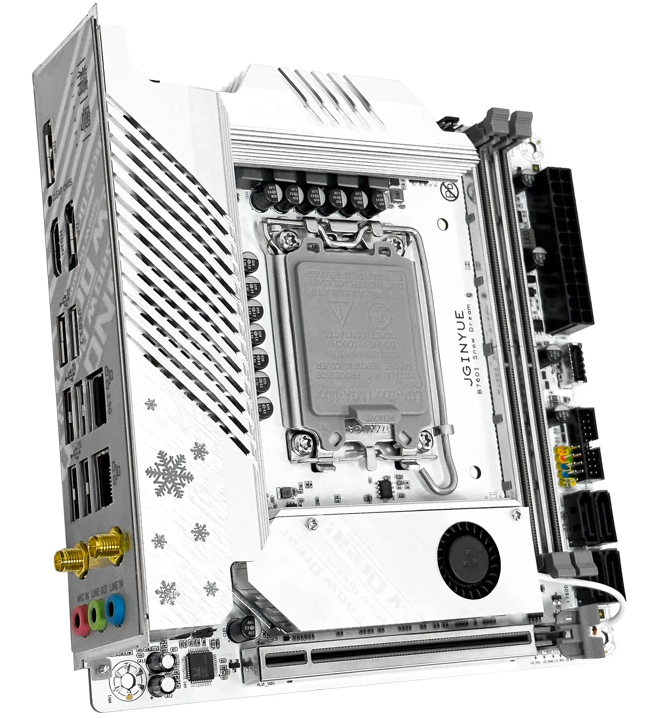 JGINYUE B760i Motherboard LGA 1700 Support Intel Core i3/i5/i7/i9 12th 13th DDR4 Memory New Desktop itx B760i-Snow Dream