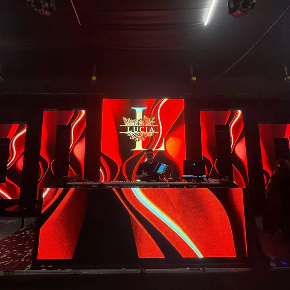 Portable DJ Booth With LED Video Wall Display Full Color Music Festival Night Bar Dj Booth Led Screen Customizable Shaped