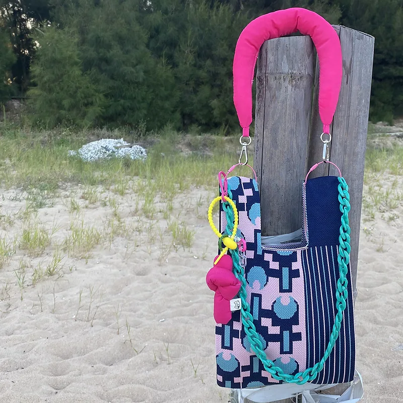 Nuova borsa da spiaggia per maglieria borsa a tracolla in lana bohémien borsa da donna Casual borsa a tracolla intrecciata in corda cava borsa