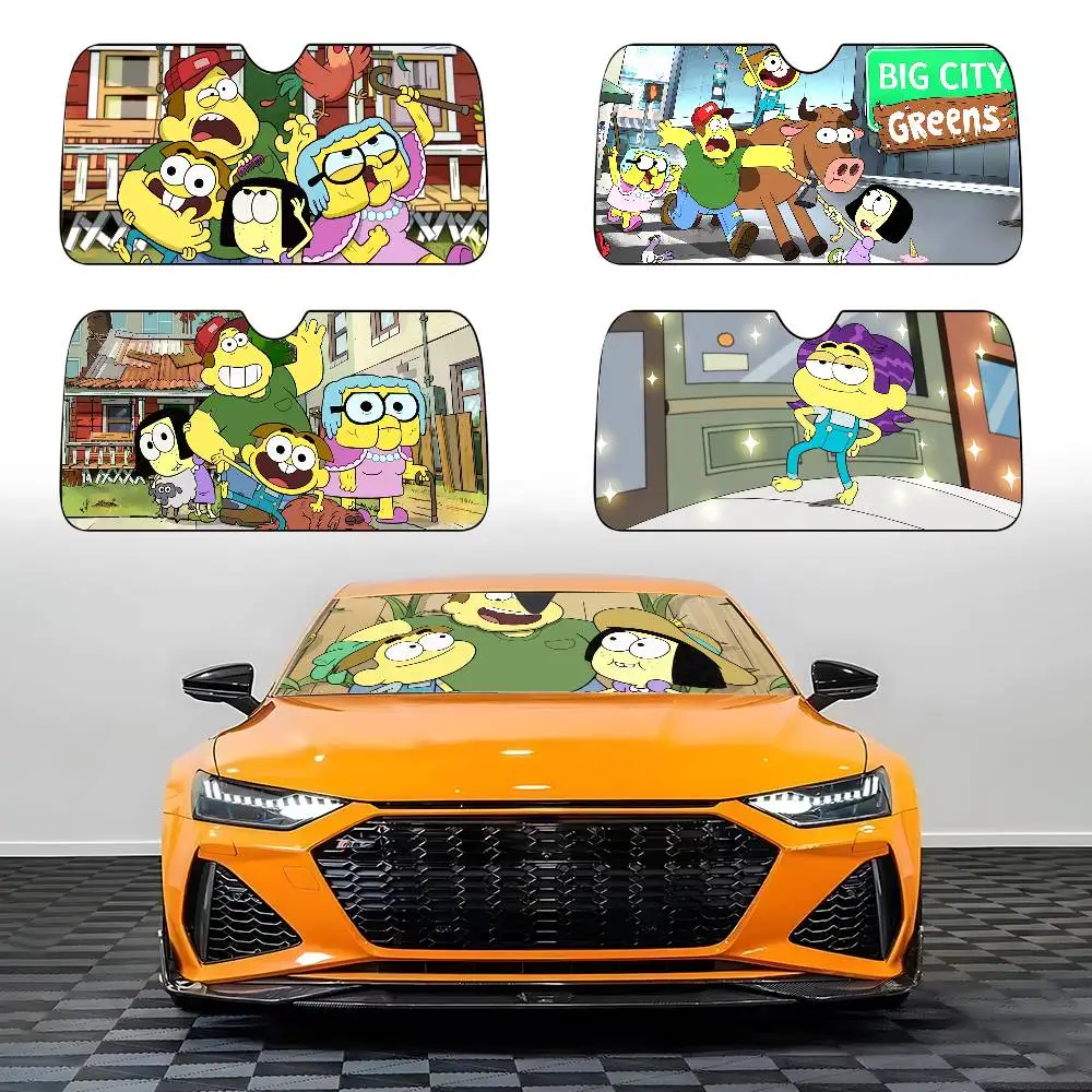 

Автомобильный солнцезащитный козырек B-Big City Greens, универсальный складной козырек для ветрового стекла