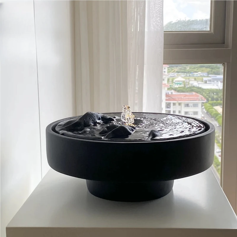 Flowing water fountain landscape Chinese water feature ornament office desktop water system  bowl rockery modern club