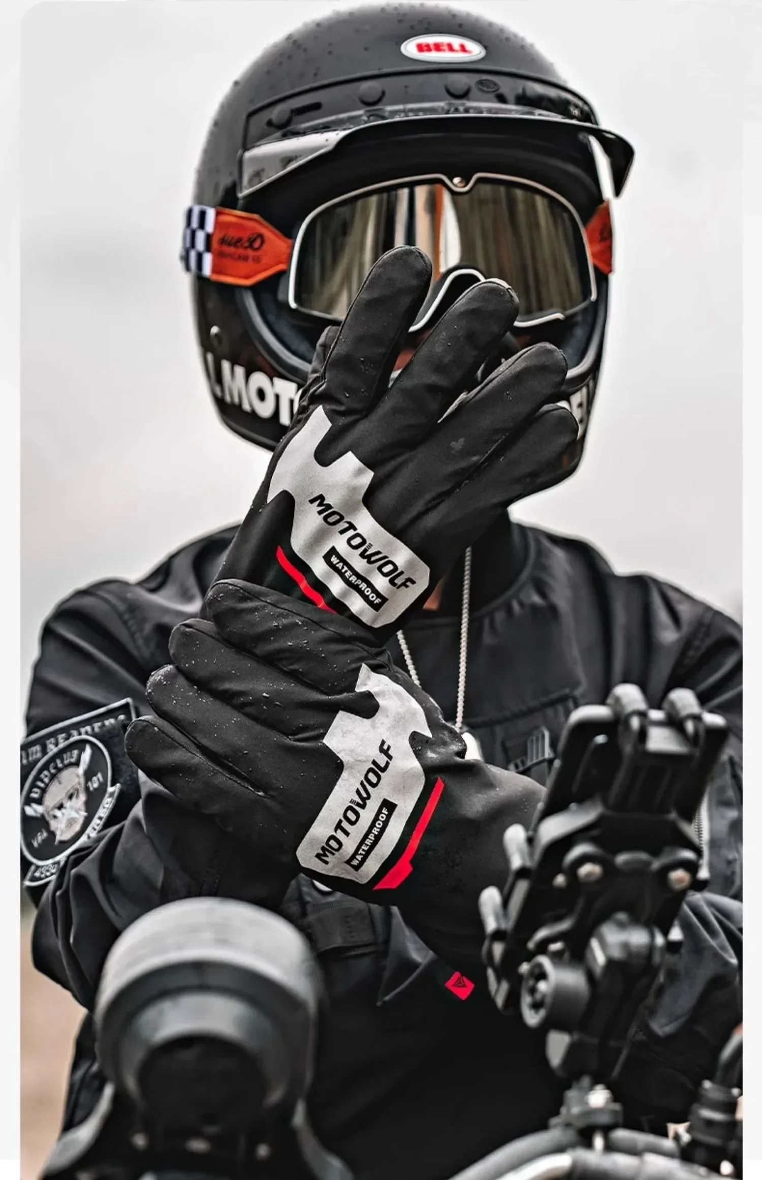 Herbst Winter Motorrad Reiten Handschuhe Wasserdichte Regenschutz Winddicht Warme Motorradfahrer Racing Fahrer Zubehör Männer Frauen – Detail 6