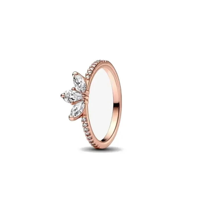 Fashionable 925 sterling silver charming princess ring size 6 7 8 9 women's original wedding crystal luxury accessory image 4