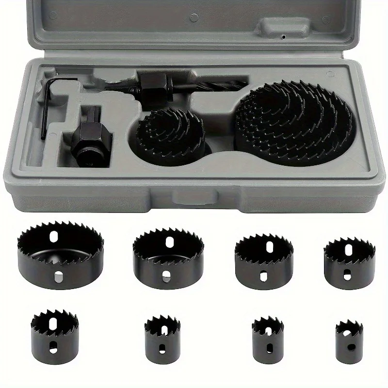 8pcs Hole Saw Set, Hole Saw Kit with 8pcs Saw Blades 3/4