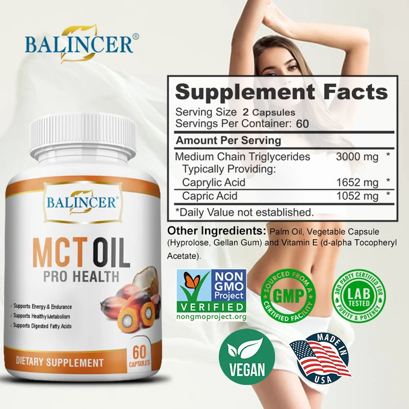 Balincer MCT Oil - Helps reduce excess fat in the abdomen, arms and thighs and promotes digestive health