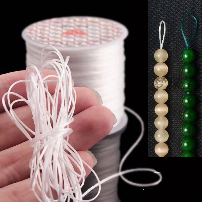 Pulseras con cordones elásticos, goma roscada para hacer pulseras, hilo de nailon para pulseras, cuerda elástica fuerte para hacer joyas