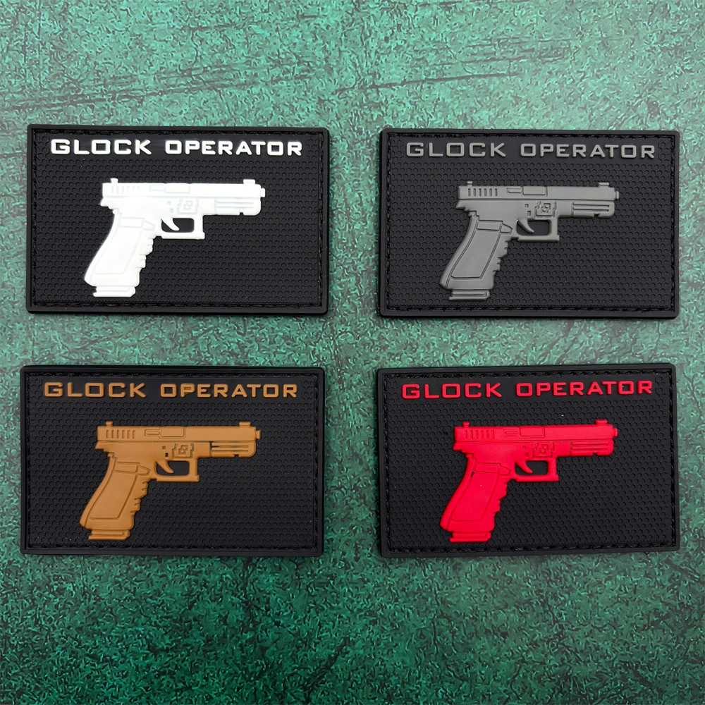 

Мягкая резиновая наклейка на значок из ПВХ для пистолета с эффектом светящегося в темноте, подходит для шапок, одежды, рюкзаков, курток, жилетов, вышитая нашивка-наклейка