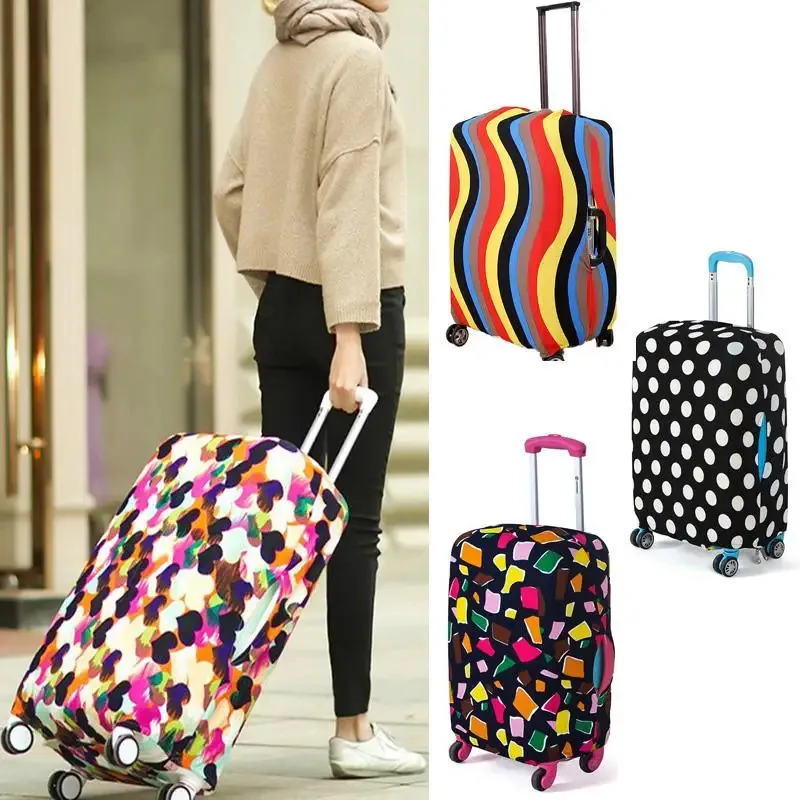 

Colorful Luggage Cover Stretch Suitcase Protector Baggage Dust Case Cover Suitable For18-28 Inch Suitcase Case Travel Organizer
