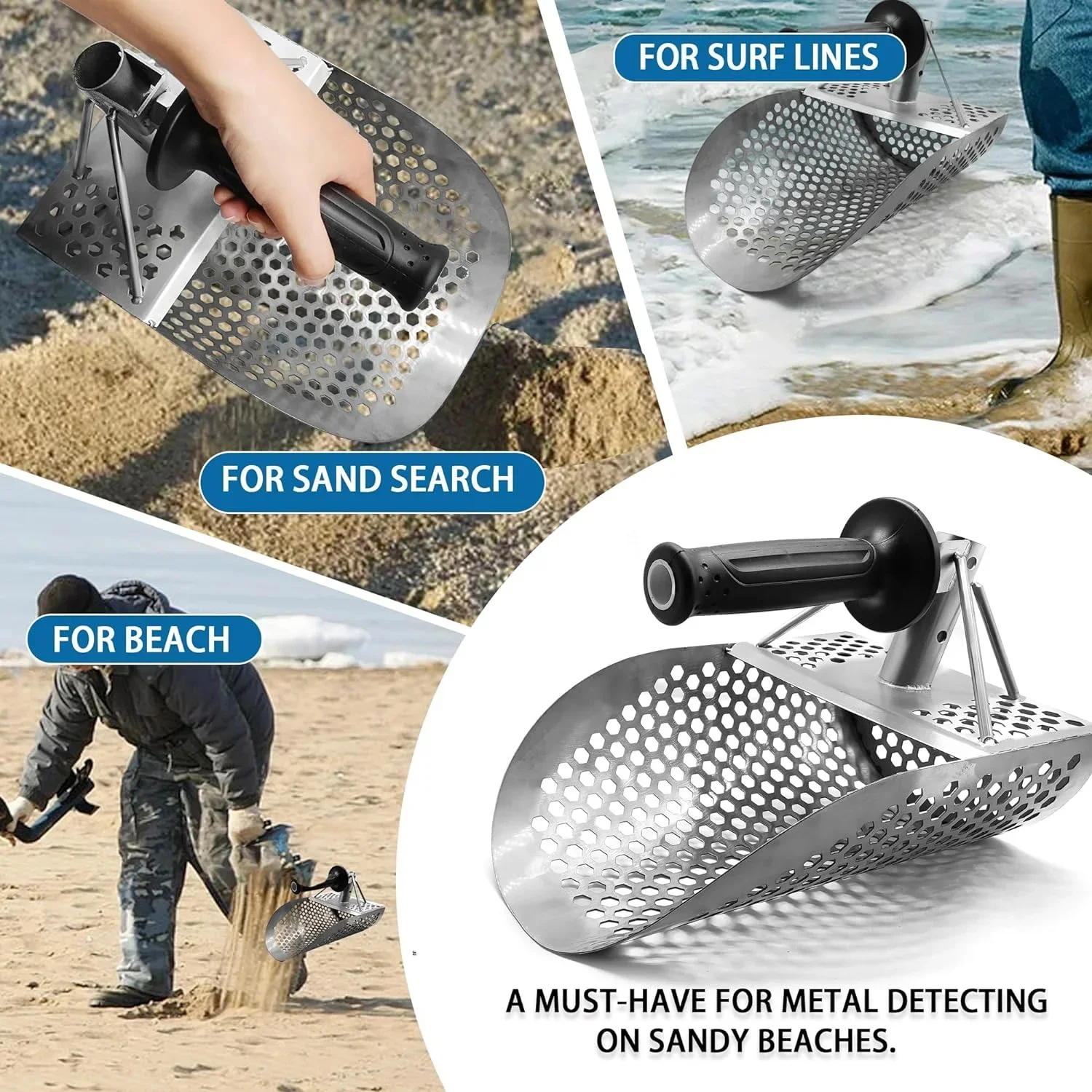 Sand Scoop for Metal Detecting Heavy Duty Metal Detector Beach Finds Scoop Equipment Garden Gadgets Sand Scoop Utensils Supplies