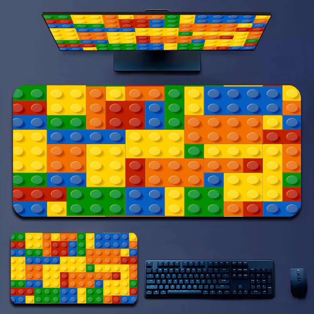 Colorful Geometric Building Blocks Toy Animation PC Gaming Mouse Pad Gamer Desk Mats Keyboard Mause Muismat For PC Mouse Carpet