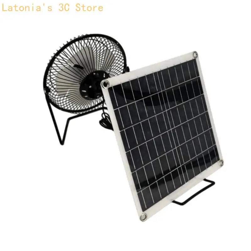 Desk Cooling Fan with Solar Support and USB Input 2 Speed  for Home Use X3UB