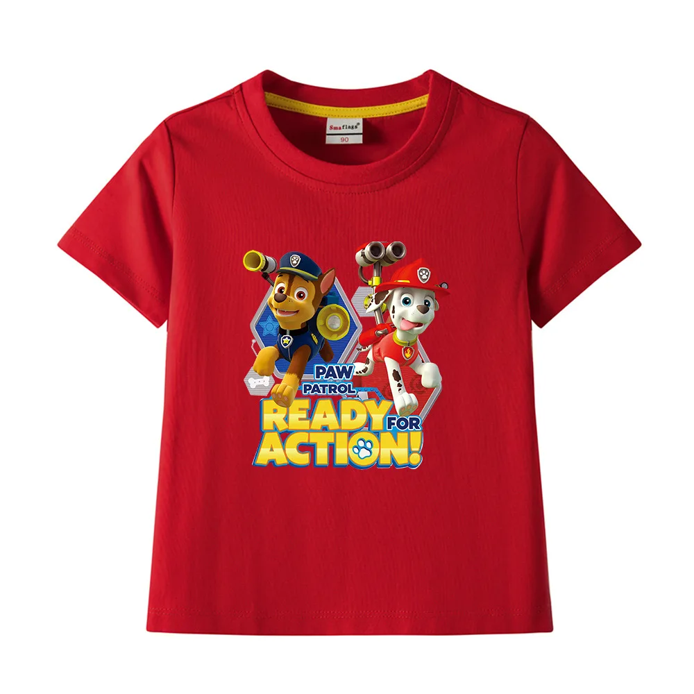 Paw Patrol Cotton T-shirt for Chlidren Girl Clothes Spin Master Shirt Kids Clothing for Boys Tops Anime Printed Fashionable Tees