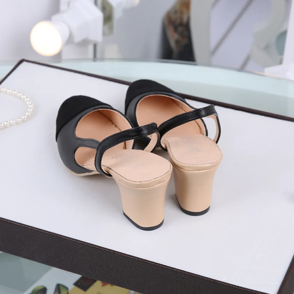 Summer Women Shoes New Roman Mid Heel Color Matching Fashion Single  Comfortable Party Work Sandals Casual Dress