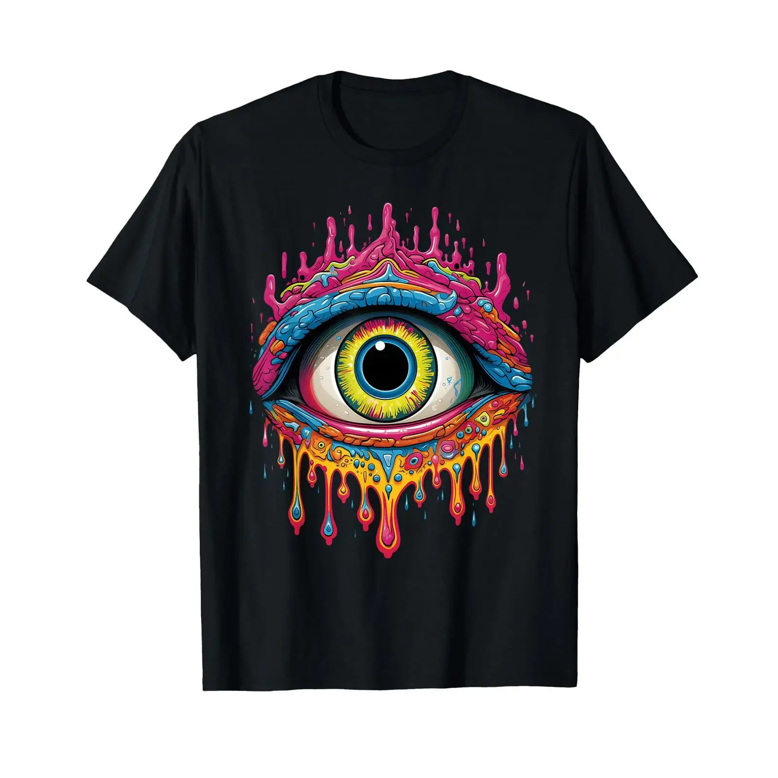 Psychedelic Third Eye Trippy Colorful Hippie Psychonaut T Shirt vintage Washed Comfortable Unisex Slightly Versatile
