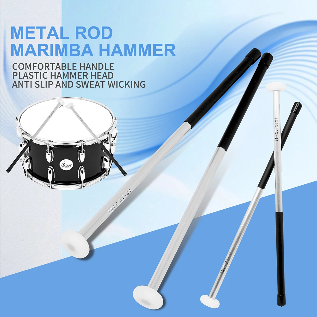 Multiple Colors Percussion Instrument Drumsticks Mallets Jazz Drum Stick Double Headed Soundhammer for Drum Marimba