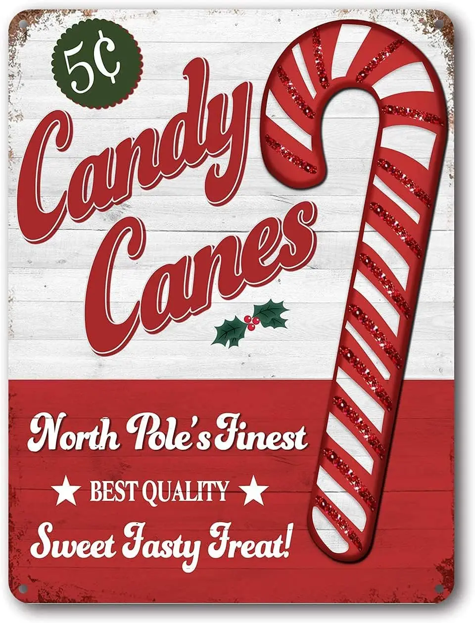 Vintage Wall Decor Advertisement Hot Cocoa and Candy Canes Christmas Plaque, Set of 2 Signs Aluminum Plates Printed 8x12 in sign