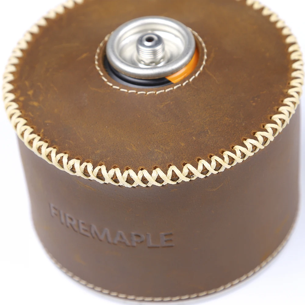 Fire Maple Gas Canist Leather Cover Cowhide Protective Cover Outdoor For 220g Camping Canister Cover