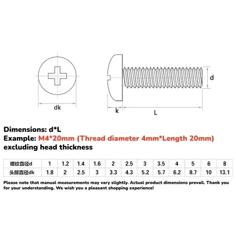Vergoldete Kreuzschlitzschrauben aus Kohlenstoffstahl mit rundem Kopf, M3, M3,5, M4, metrische Bolzenlänge 4–20 mm – Detail 1