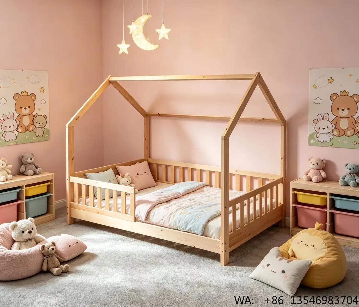 

[Wholesale] CE Certified Solid Wood Baby Bed for Global Projects - Premium Wooden Kids Bed with Sustainable Pine Material