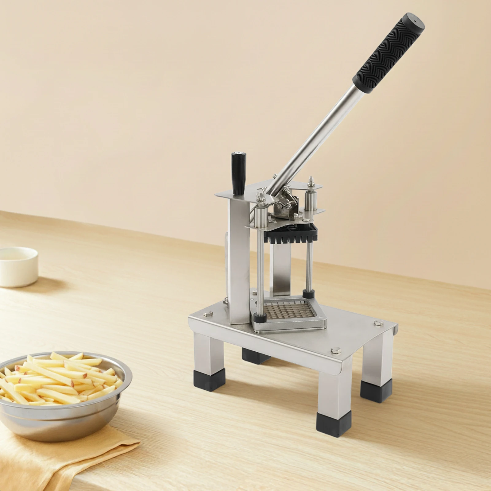 

Commercial Grade Multi-function Food Cutter with 3 Stainless Steel Blades French Fry And Vegetable Dicer for Home And Restaurant Use