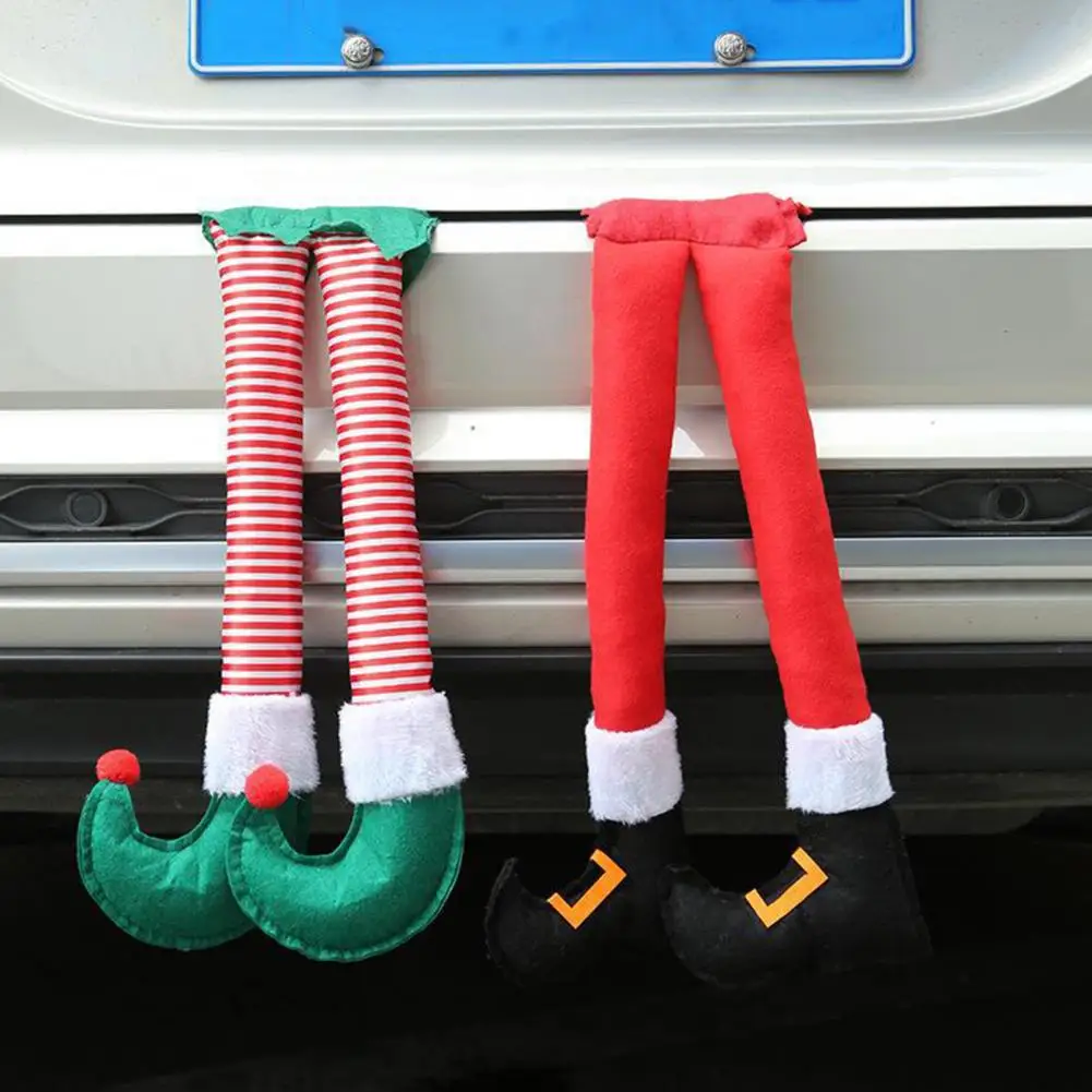 Christmas Elf Santa Legs Car Trunk Plush Elf Santa Leg Pendant Christmas Decor For Home Xmas Tree Pendants Hanging Ornaments