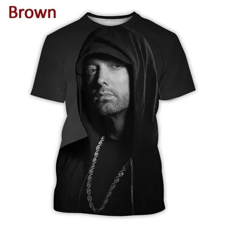 T-shirts Hot Rapper Eminem 3D Print Summer Tees Streetwear Crew Neck Short Sleeve Trap Rap T Shirt Oversized Men Women kids Tops