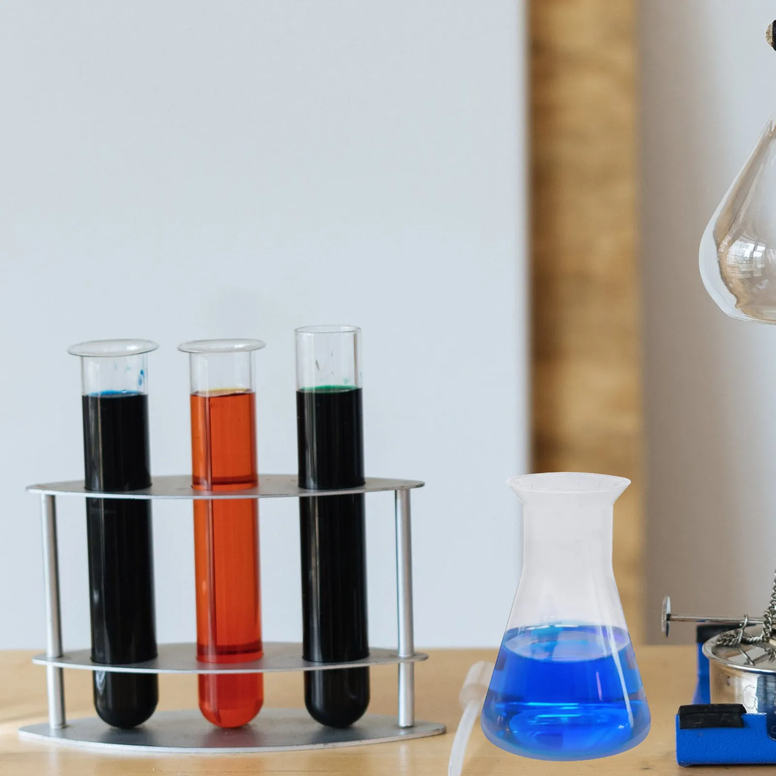 6 قطعة البلاستيك Erlenmeyer 100 مللي قارورة مختبرية متدرجة مجموعة مختبر الكيمياء العلوم استخدام قارورة مخروطية تخزين معدات التدريس #2