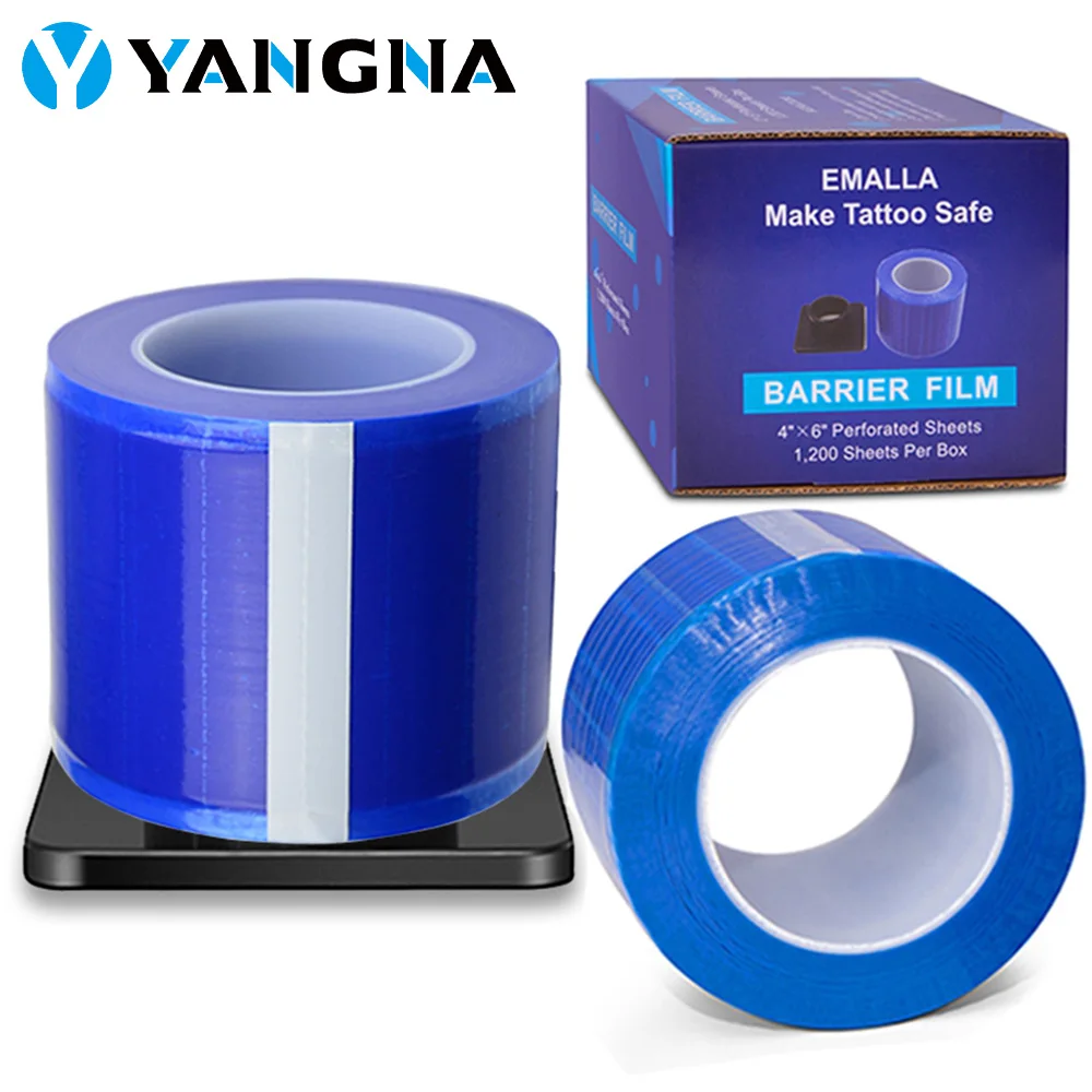 Película de barrera para tatuaje a prueba de agua, película protectora, barrera, superficie de tatuaje azul, rollo de película, vendaje Dental PE, accesorios para tatuaje