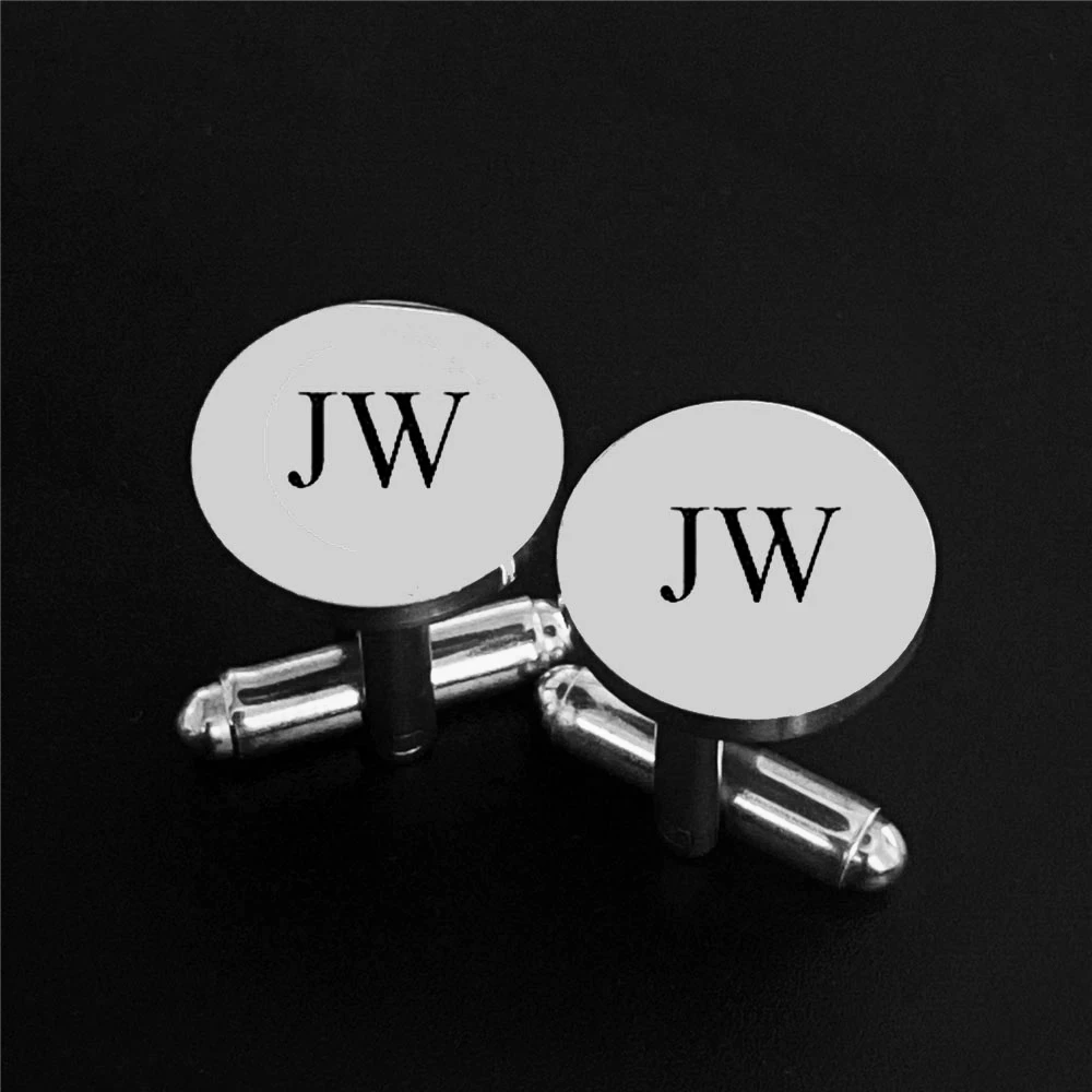 Engraved Men Cufflink Personalized Stainless Steel Shirt Cuff Button Customied Wedding Gifts for Mens Cufflinks