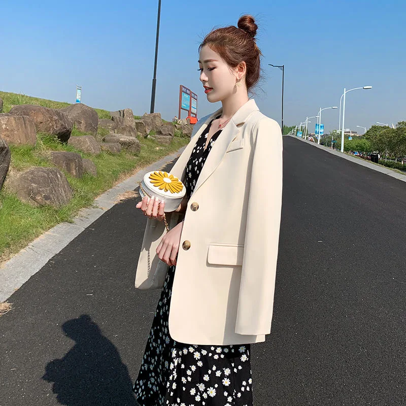 Women's Suit Jacket 2024 New Spring Autumn Blazer Female Outerwear Korean Casual Loose Fashion Workplace Suit Tops