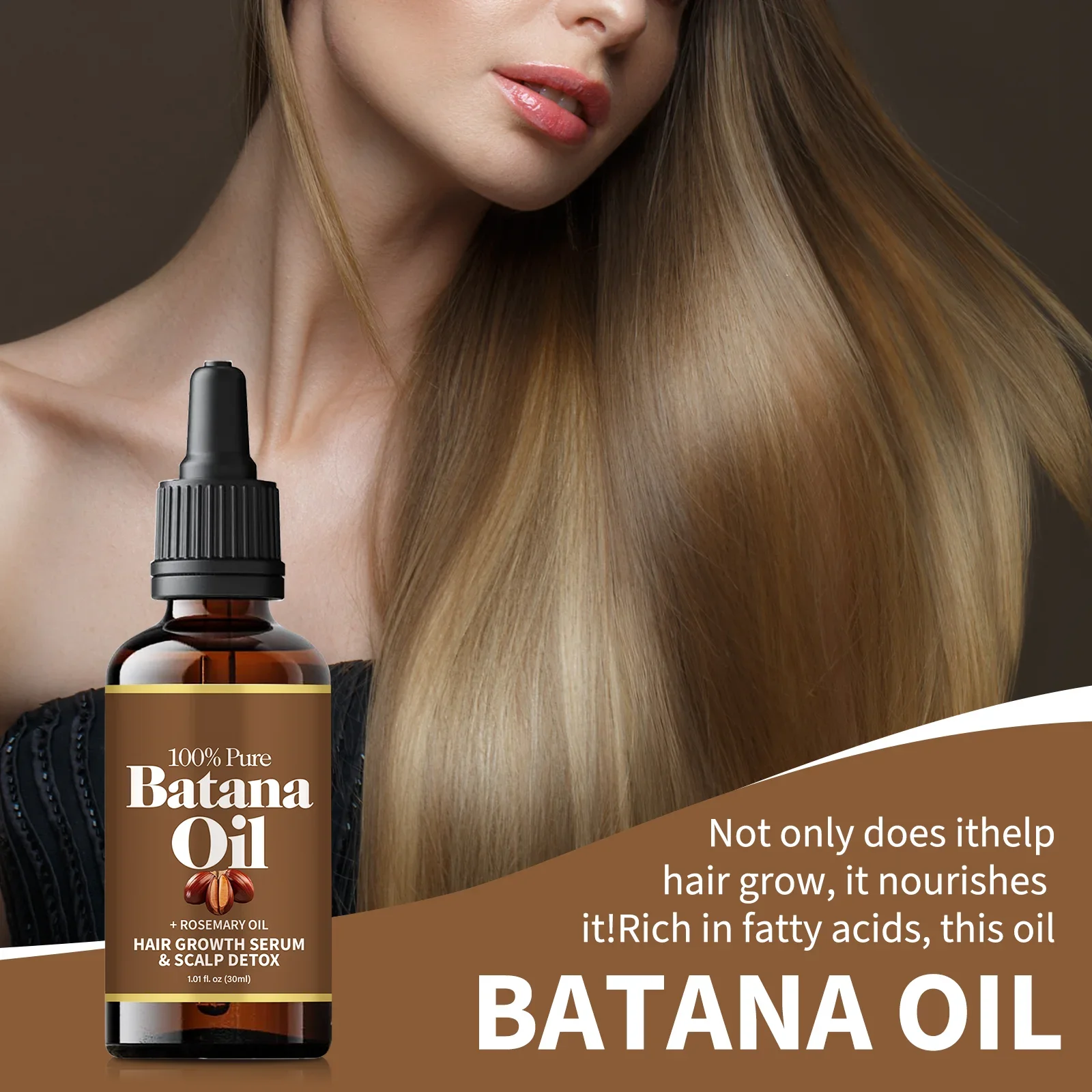 Batana Rosemary Hair Care Essential Oil Reduct Hair Loss Nourish Moisturize Improve Hair Quality Prevent Split Hair Care Product