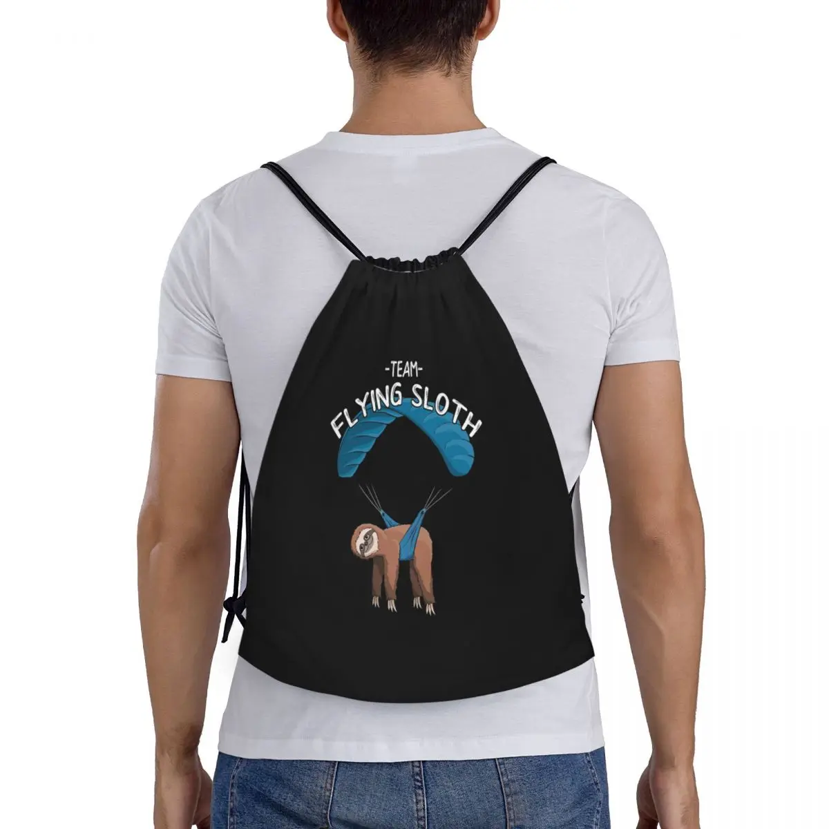

Paragliding Flying Sloth Sunglasses Skydiver Paraglider Backpacks Portable Drawstring Bags Sports Bag Book Bags For Man Woman